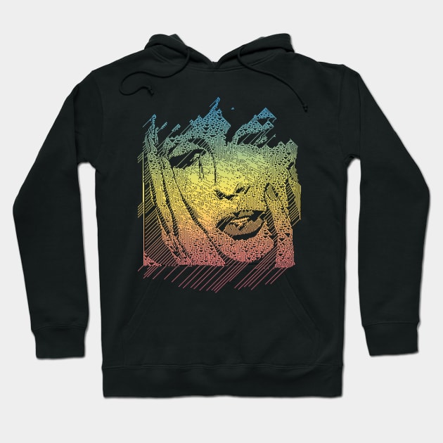 Crying Girl Pop Art Rainbow Comic Book Abstract Design Hoodie by DankFutura